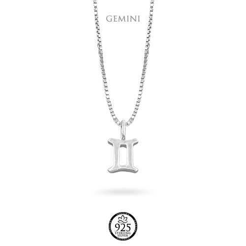 Sterling Silver Gemini Zodiac Sign Necklace