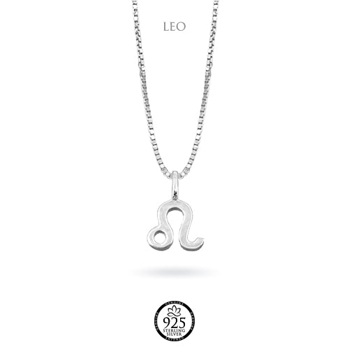 Sterling Silver Leo Zodiac Sign Necklace