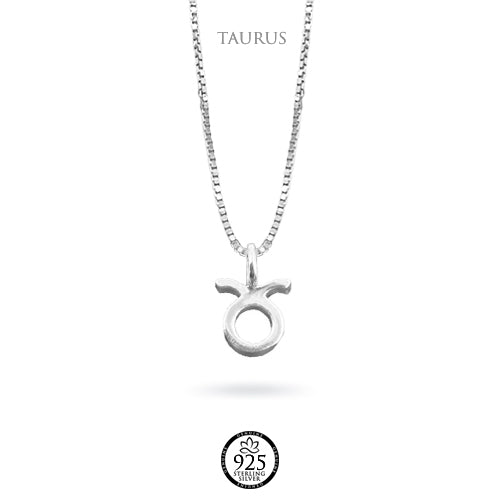 Sterling Silver Taurus Zodiac Sign Necklace