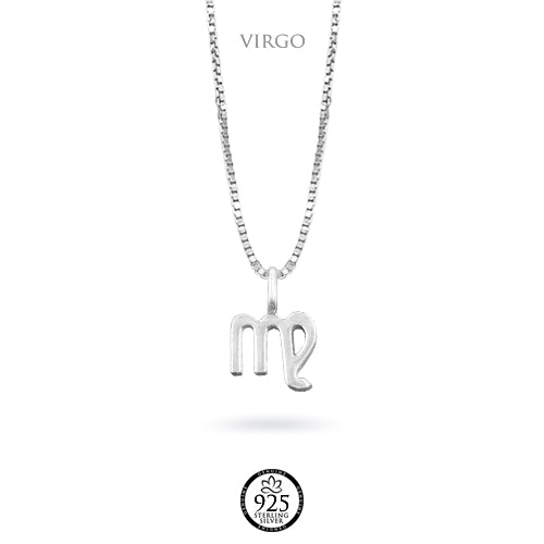 Sterling Silver Virgo Zodiac Sign Necklace