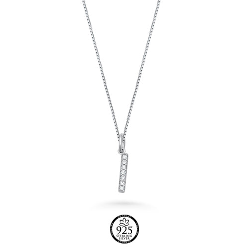 Sterling Silver Initial I Crystals Necklace