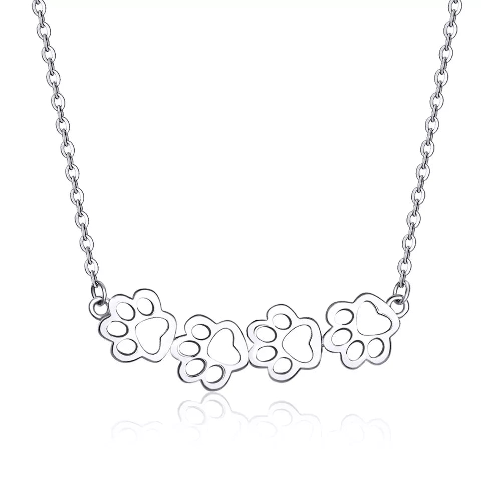 Sterling Silver My Pet Paws Necklace