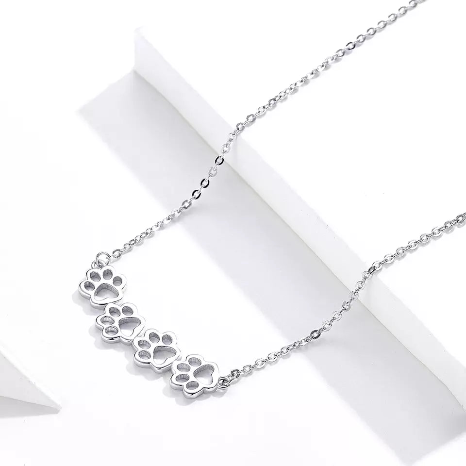 Sterling Silver My Pet Paws Necklace