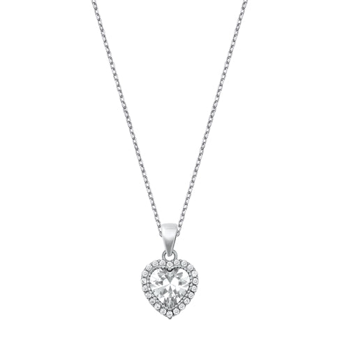 Sterling Silver Intense Love Heart Necklace