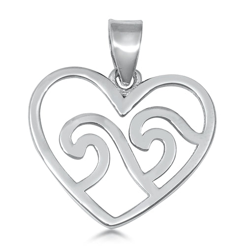 Sterling Silver Wave Love Charm