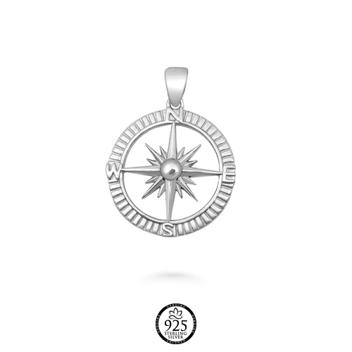 Sterling Silver Adventure Compass Necklace