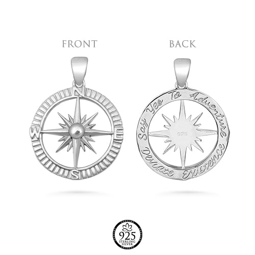 Sterling Silver Adventure Compass Charm