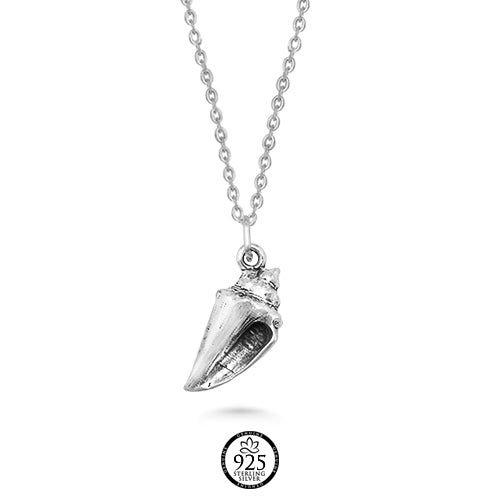Sterling Silver Sound of the Ocean Conch Necklace
