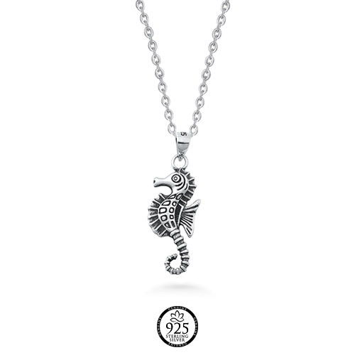 Sterling Silver Fun Seahorse Necklace