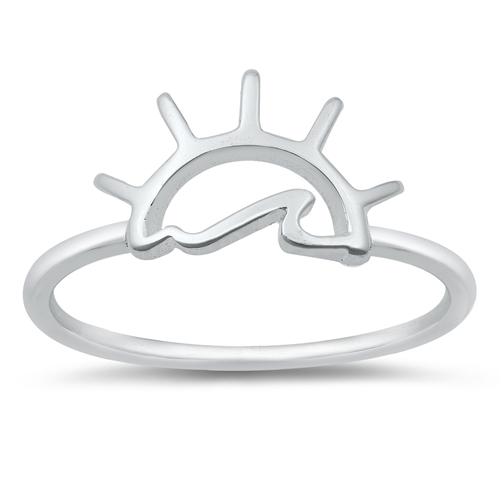 Genuine Sterling Silver Waves At Sunset Ring