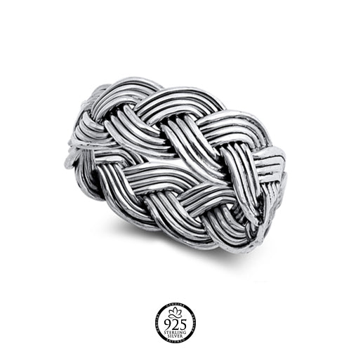 Sterling Silver Bold and Braid Ring
