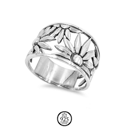 Sterling Silver Daisy Flower Ring