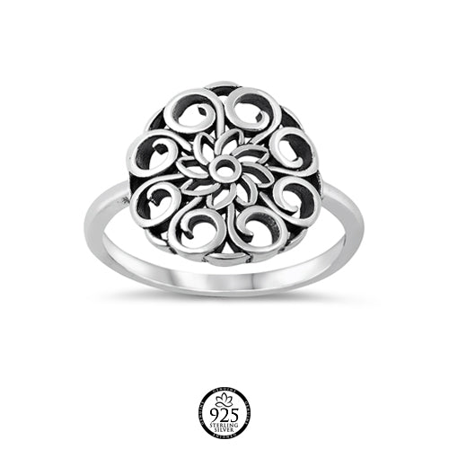 Sterling Silver Mandala Ring