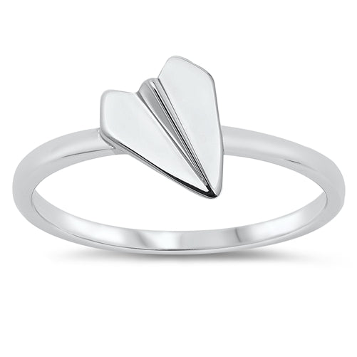 Flying Paper Ring Sterling Silver Paper Plane Ring | Esilverpr.com