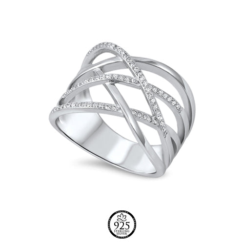 Sterling Silver Audrey Crossed Ring