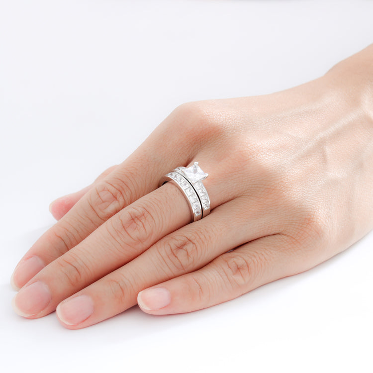 Sterling Silver Intense Love Duo Ring
