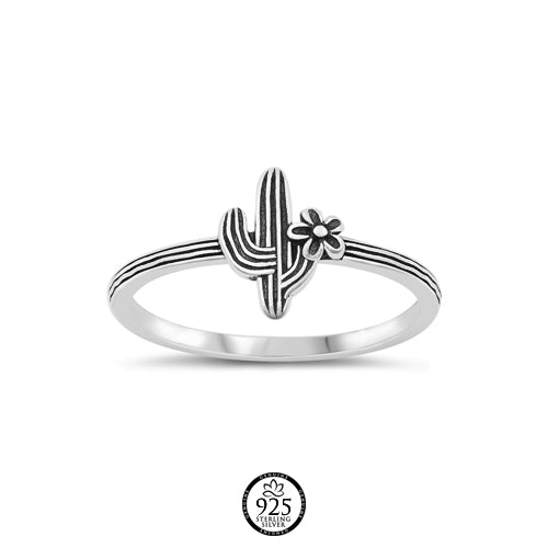 Sterling Silver Flower of Cactus Ring