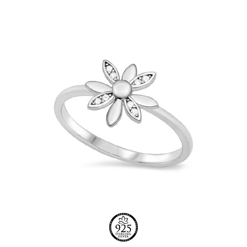 Sterling Silver Spinning Windmill Flower Ring
