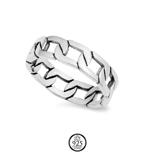 Sterling Silver Link Chain Ring