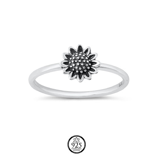 Sterling Silver Dainty Sunflower Ring