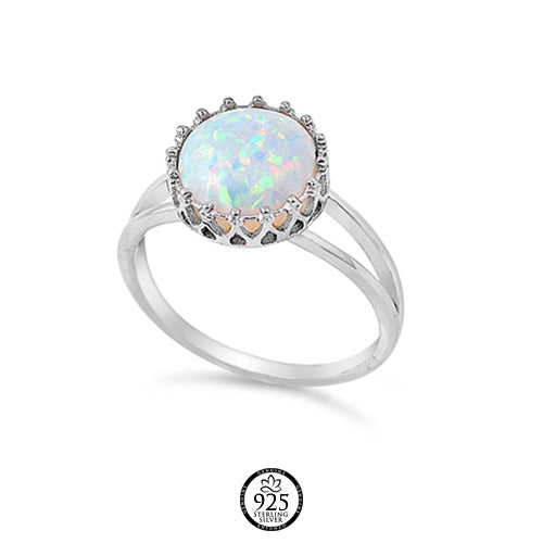 Sterling Silver White Opal Juliette Crown Ring