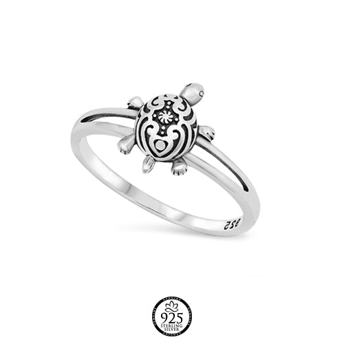 Sterling Silver Impact Turtle Ring