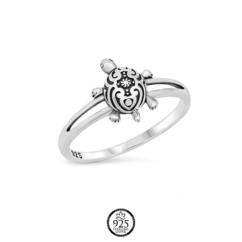 Sterling Silver Impact Turtle Ring