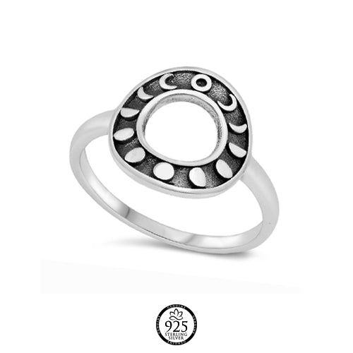 Sterling Silver "The Female Cycle and Moon Phases" Ring