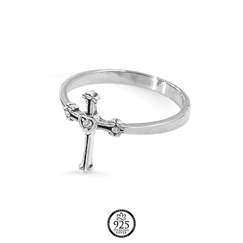 Sterling Silver Jesus Cross Ring