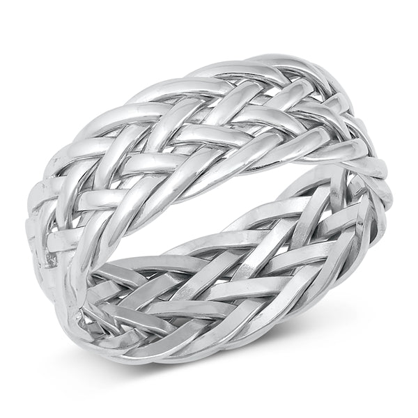 Sterling Silver Venecia Rope Band Ring