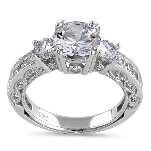 Sterling Silver Lille Marquise Engagement Ring