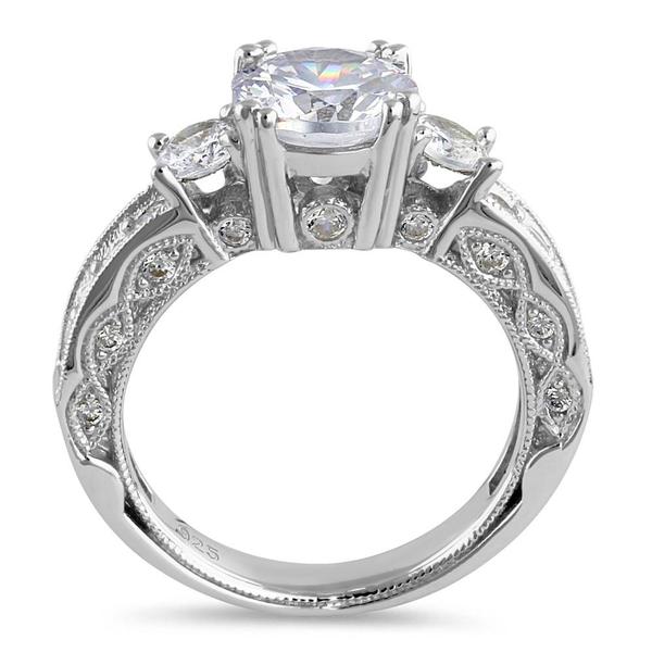 Sterling Silver Lille Marquise Engagement Ring