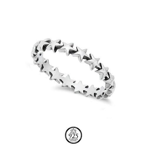 Sterling Silver Shine Stars Band Ring
