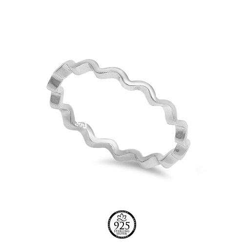Sterling Silver Wavy Stackable Ring