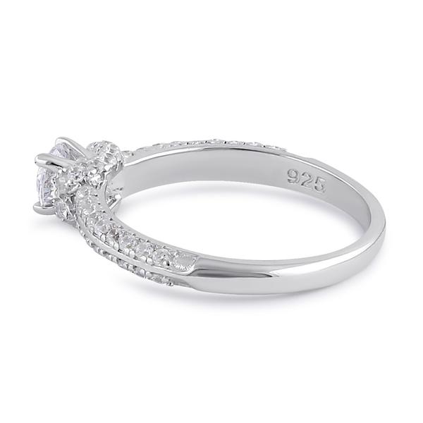 Sterling Silver Delicated Engagement Ring Set
