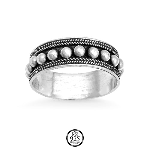 Sterling Silver Barcelona Bali Ring