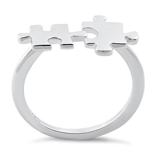 Sterling Silver Autism Puzzle Pieces Ring