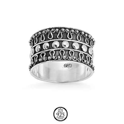Sterling Silver Bagdul Bali Ring