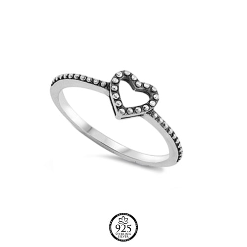 Sterling Silver Bali Heart Ring