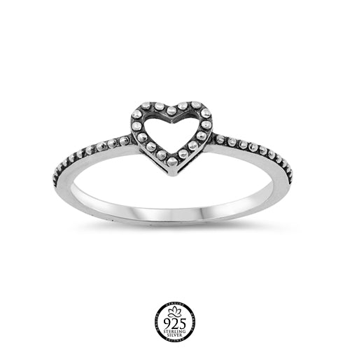 Sterling Silver Bali Heart Ring