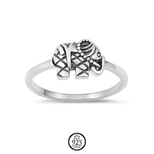 Sterling Silver Bali Elephant Ring
