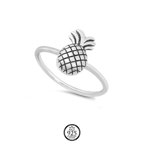 Sterling Silver Tropical Pineapple Ring