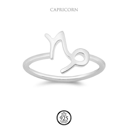 Sterling Silver Capricorn Sign Ring