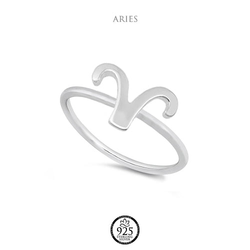 Sterling Silver Aries Sign Ring