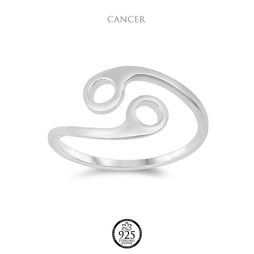 Sterling Silver Cancer Sign Ring