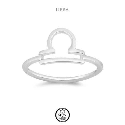 Sterling Silver Libra Sign Ring