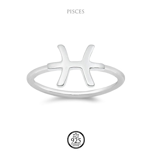 Sterling Silver Pisces Sign Ring
