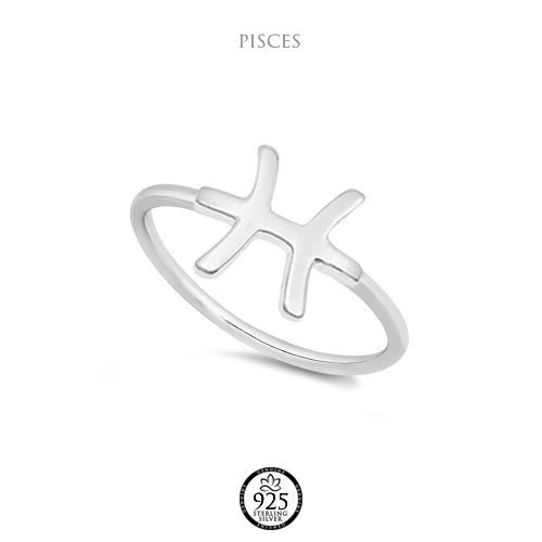 Sterling Silver Pisces Sign Ring