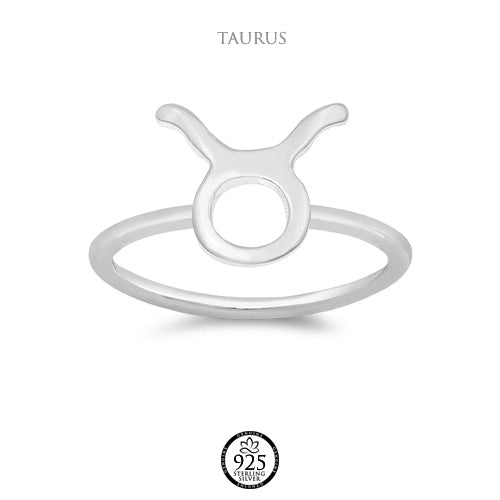 Sterling Silver Taurus Sign Ring