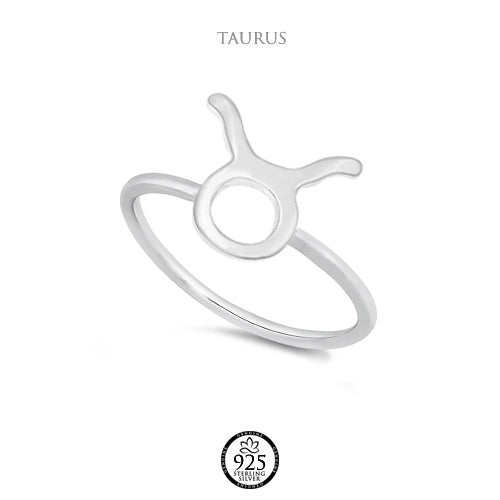 Sterling Silver Taurus Sign Ring